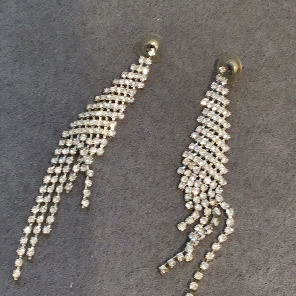 Beautiful rhinestone earrings teardrop